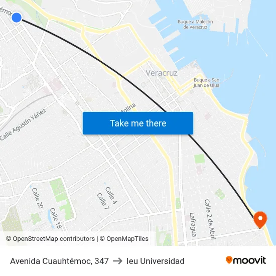 Avenida Cuauhtémoc, 347 to Ieu Universidad map