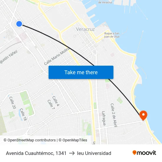 Avenida Cuauhtémoc, 1341 to Ieu Universidad map