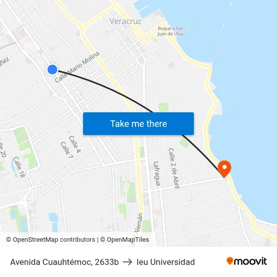Avenida Cuauhtémoc, 2633b to Ieu Universidad map