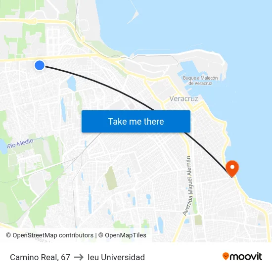 Camino Real, 67 to Ieu Universidad map