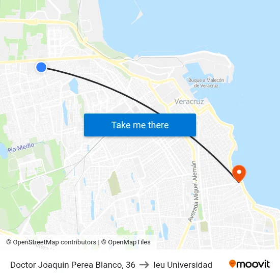 Doctor Joaquin Perea Blanco, 36 to Ieu Universidad map