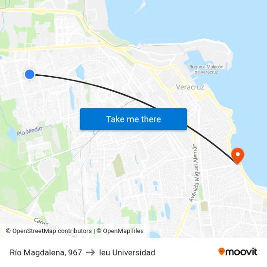 Río Magdalena, 967 to Ieu Universidad map