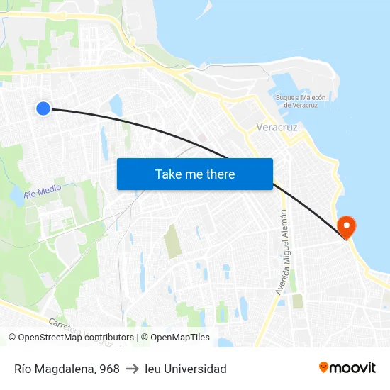 Río Magdalena, 968 to Ieu Universidad map