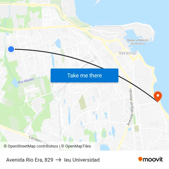 Avenida Río Era, 829 to Ieu Universidad map