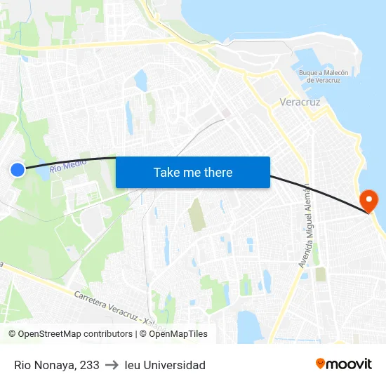 Rio Nonaya, 233 to Ieu Universidad map