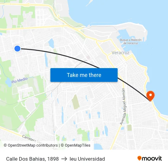 Calle Dos Bahias, 1898 to Ieu Universidad map