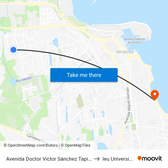 Avenida Doctor Victor Sánchez Tapia, 19 to Ieu Universidad map