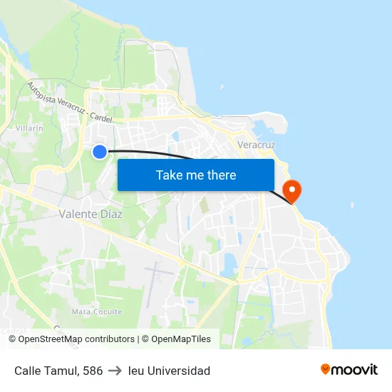 Calle Tamul, 586 to Ieu Universidad map
