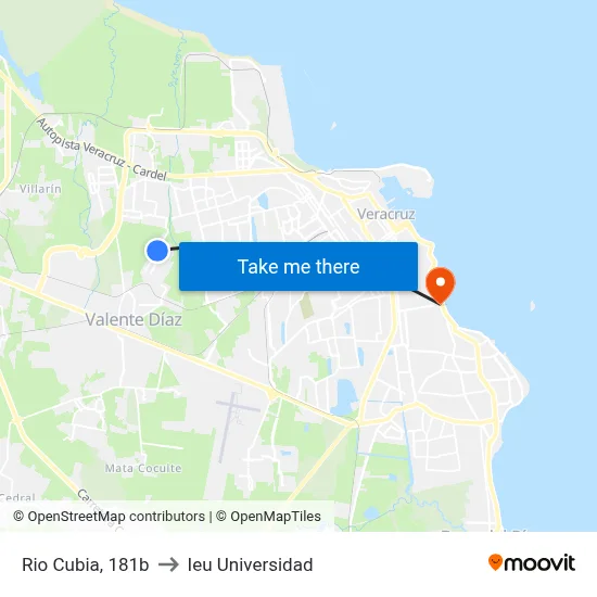 Rio Cubia, 181b to Ieu Universidad map