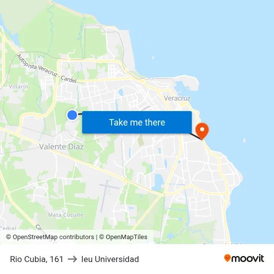 Rio Cubia, 161 to Ieu Universidad map