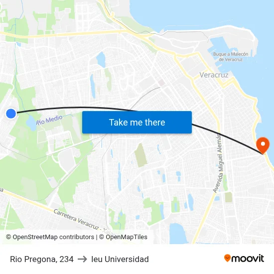 Rio Pregona, 234 to Ieu Universidad map