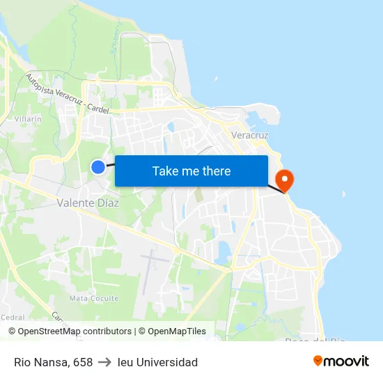 Rio Nansa, 658 to Ieu Universidad map