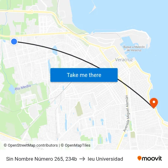 Sin Nombre Número 265, 234b to Ieu Universidad map