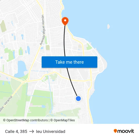 Calle 4, 385 to Ieu Universidad map