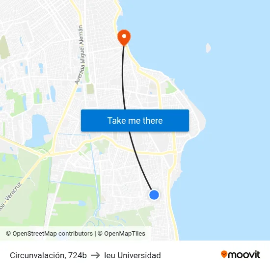 Circunvalación, 724b to Ieu Universidad map