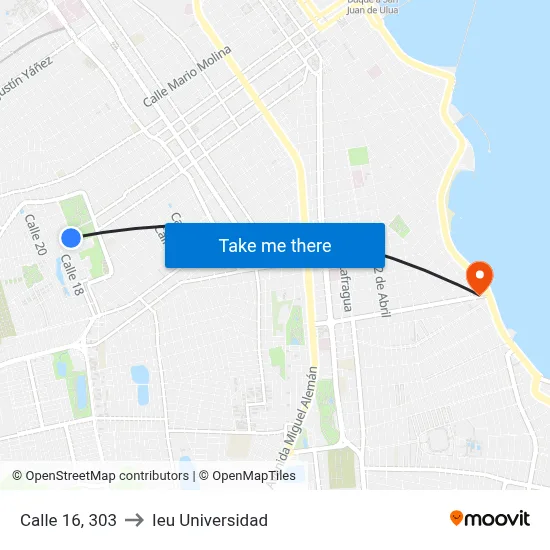 Calle 16, 303 to Ieu Universidad map