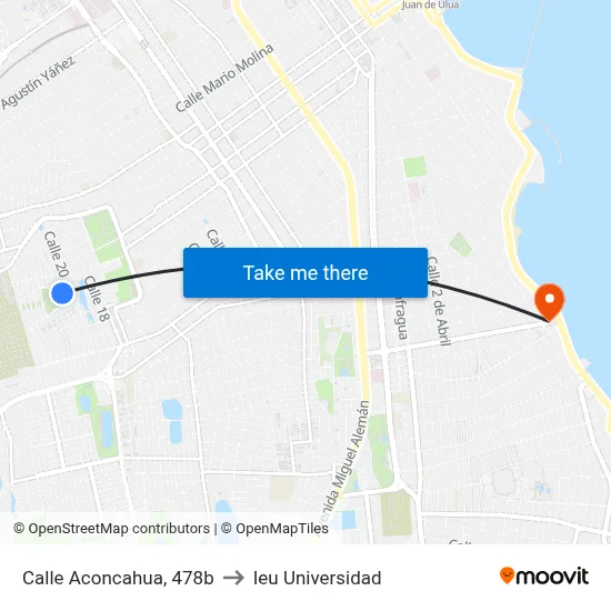 Calle Aconcahua, 478b to Ieu Universidad map
