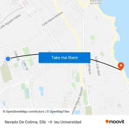 Nevado De Colima, 53b to Ieu Universidad map