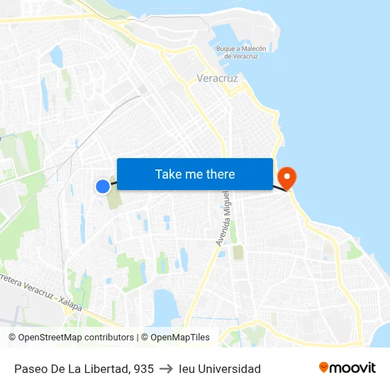 Paseo De La Libertad, 935 to Ieu Universidad map