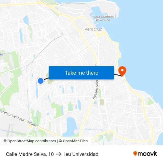 Calle Madre Selva, 10 to Ieu Universidad map
