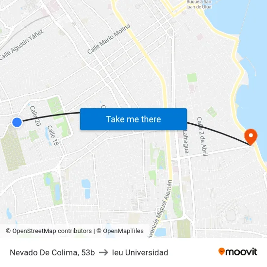 Nevado De Colima, 53b to Ieu Universidad map