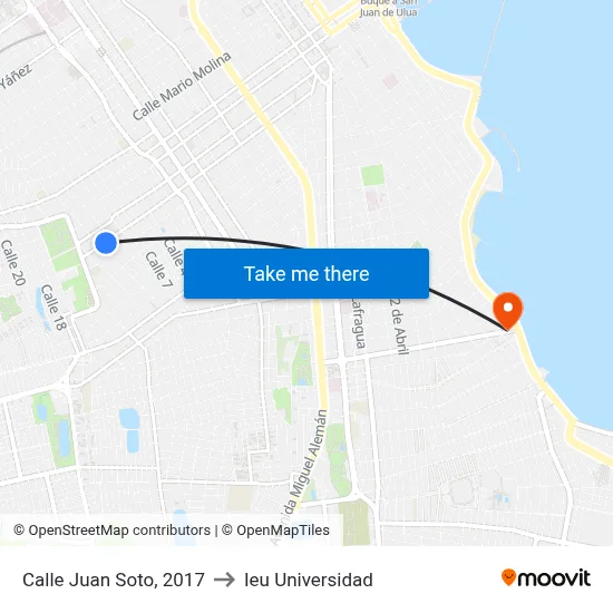 Calle Juan Soto, 2017 to Ieu Universidad map