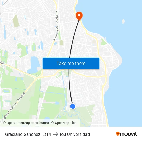 Graciano Sanchez, Lt14 to Ieu Universidad map
