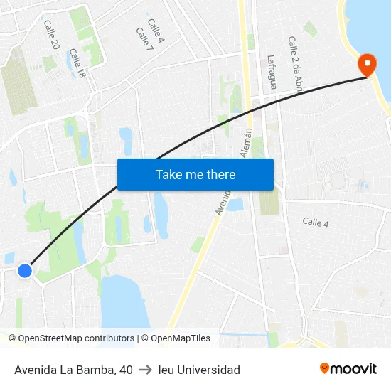 Avenida La Bamba, 40 to Ieu Universidad map
