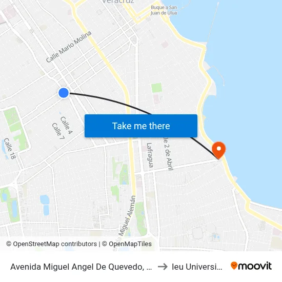 Avenida Miguel Angel De Quevedo, 4851 to Ieu Universidad map