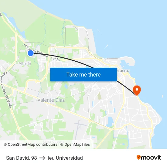 San David, 98 to Ieu Universidad map
