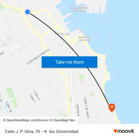 Calle J. P. Silva, 35 to Ieu Universidad map
