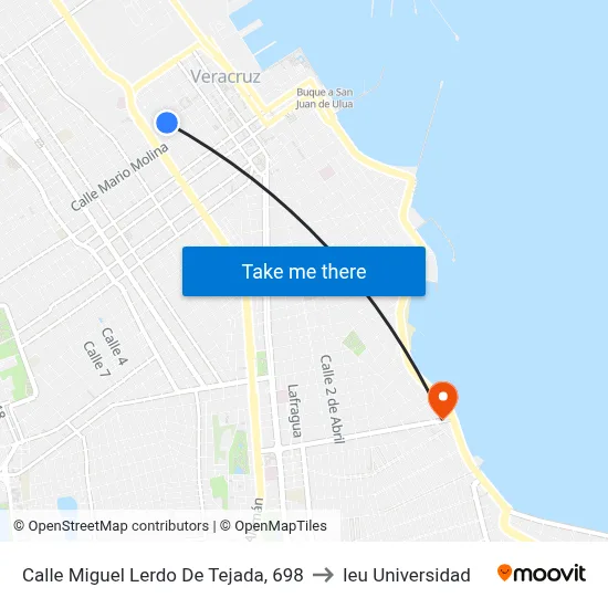 Calle Miguel Lerdo De Tejada, 698 to Ieu Universidad map