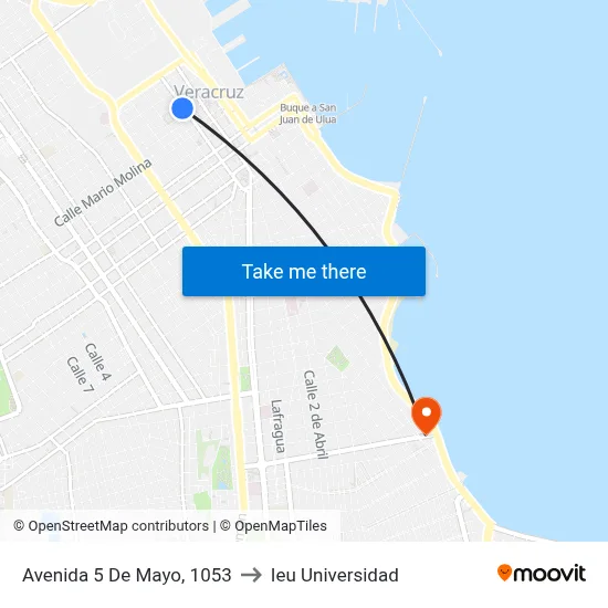 Avenida 5 De Mayo, 1053 to Ieu Universidad map