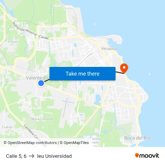 Calle 5, 6 to Ieu Universidad map