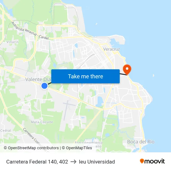 Carretera Federal 140, 402 to Ieu Universidad map
