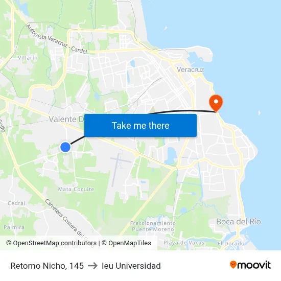 Retorno Nicho, 145 to Ieu Universidad map