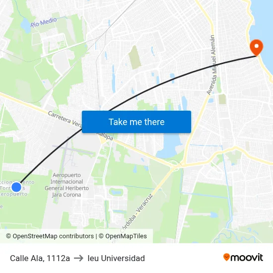 Calle Ala, 1112a to Ieu Universidad map