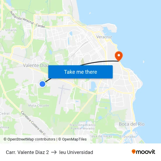 Carr. Valente Diaz 2 to Ieu Universidad map