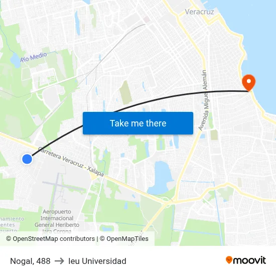 Nogal, 488 to Ieu Universidad map