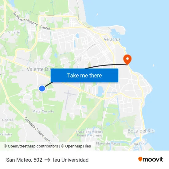 San Mateo, 502 to Ieu Universidad map