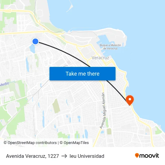 Avenida Veracruz, 1227 to Ieu Universidad map