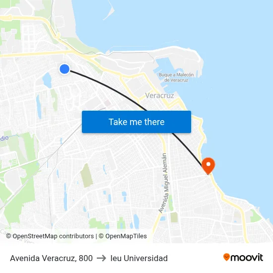 Avenida Veracruz, 800 to Ieu Universidad map