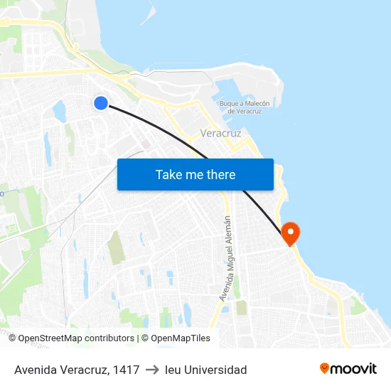 Avenida Veracruz, 1417 to Ieu Universidad map