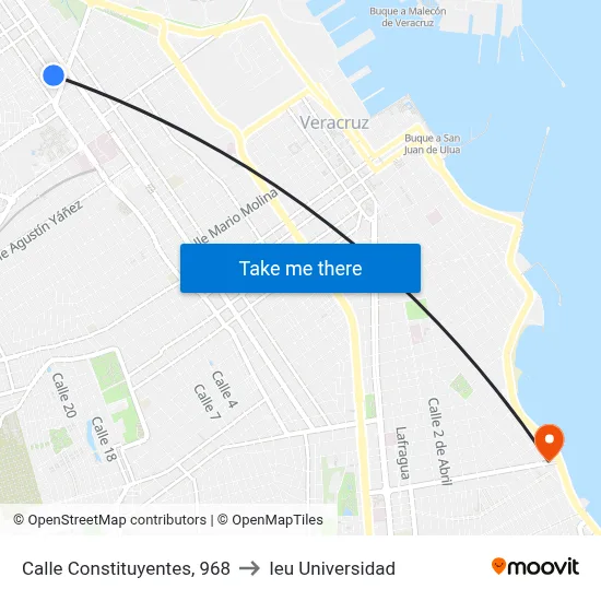Calle Constituyentes, 968 to Ieu Universidad map