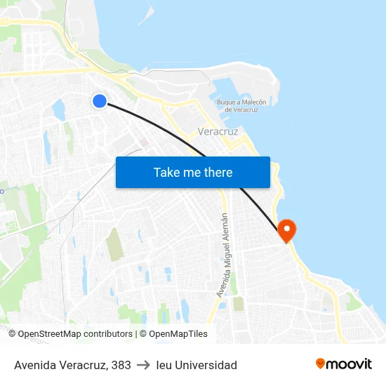 Avenida Veracruz, 383 to Ieu Universidad map