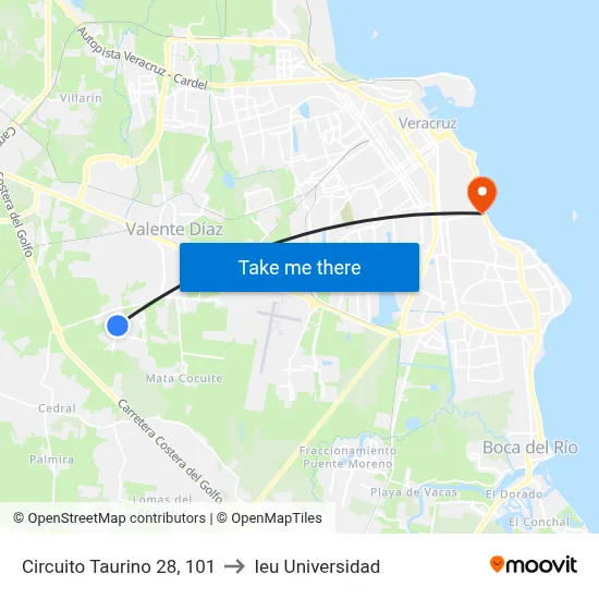 Circuito Taurino 28, 101 to Ieu Universidad map