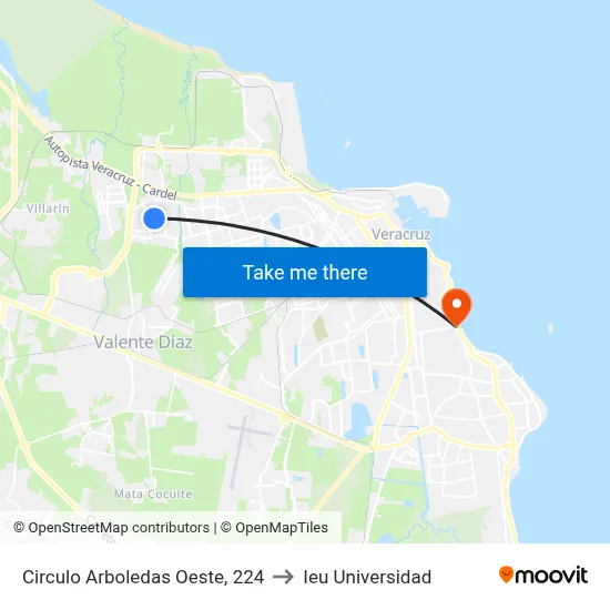 Circulo Arboledas Oeste, 224 to Ieu Universidad map