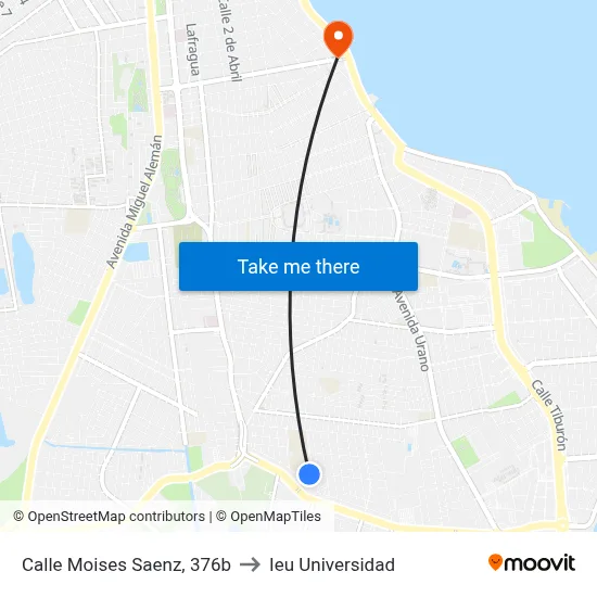 Calle Moises Saenz, 376b to Ieu Universidad map