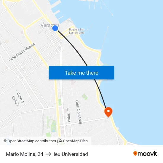 Mario Molina, 24 to Ieu Universidad map