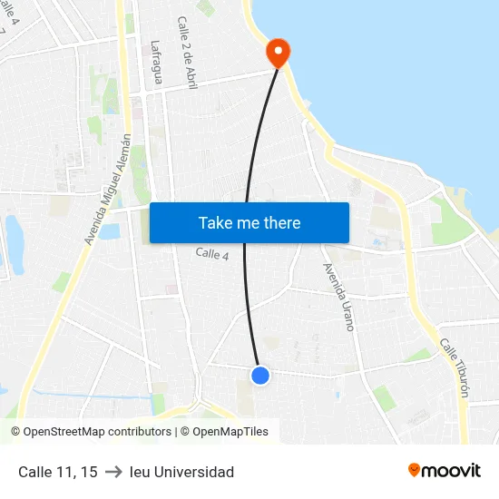 Calle 11, 15 to Ieu Universidad map